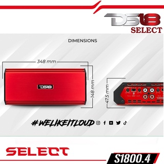 DS18 SELECT S-1800.4 – แอมพลิฟายเออร์ 4 แชนเนลคลาสฟลูเร้นท์ AB เต็มรูปแบบ – 1800 วัตต์ สไตล์อเมริกัน