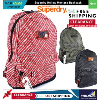 Superdry กระเป๋าเป้สะพายหลัง Montana แบบกลวง 21 ลิตร มีให้เลือกหลายสี