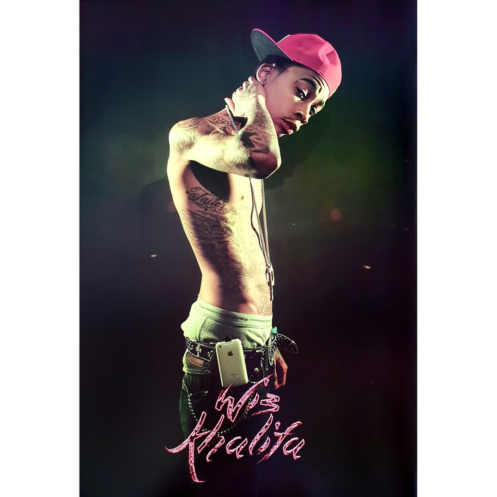 โปสเตอร์ รูปถ่าย นักร้อง แร็ปเปอร์ Wiz Khalifa 2005 POSTER 24"x35" Inch American Rapper Hip Hop V2