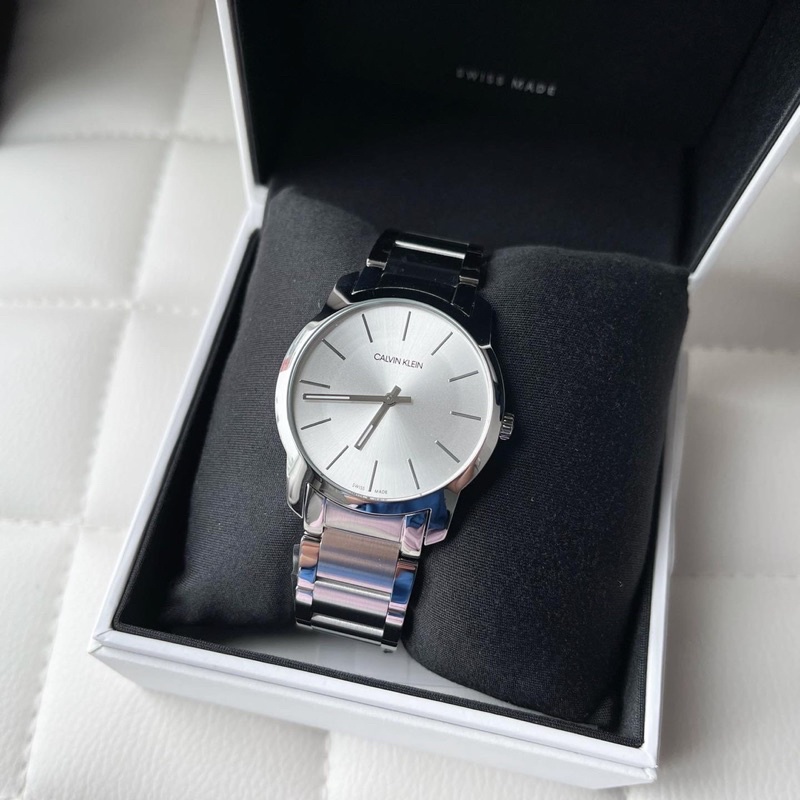 (ผ่อน0#) นาฬิกา Calvin Klein City Extension Quartz Silver Dial  37มม สแตนเลส สีเงิน K2G22146
