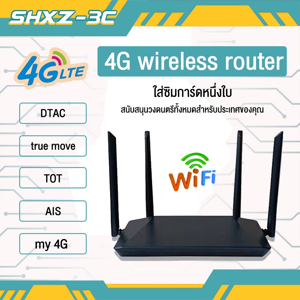 เราเตอร์ใส่ซิม 4g Wi Fi 300mbps 4g Lte Sim Card รองรับการเชื่อมต่อ