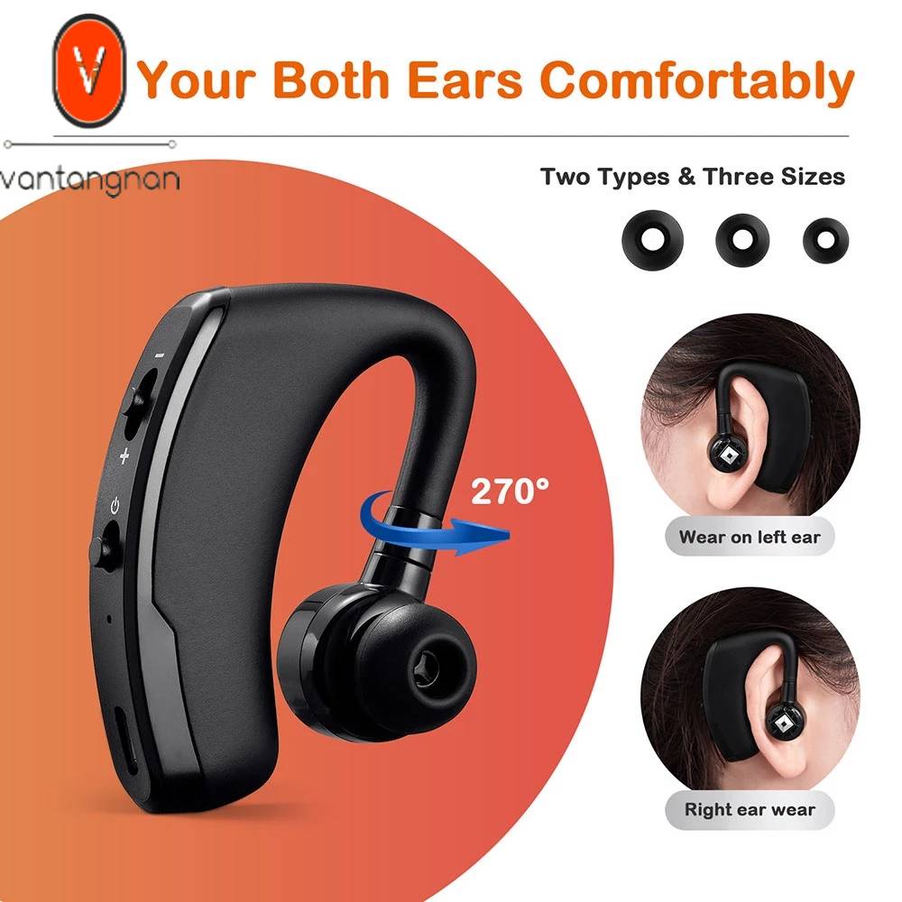 ใหม่ V9 บลูทูธไร้สายแบบแฮนด์ฟรีหูฟังบลูทูธการควบคุมเสียงรบกวนไร้สาย Bluetooth ชุดหูฟังพร้อมไมโครโฟนสำหรับไดร์เวอร์กีฬา V9 Hanging Ear 5.0 Wireless Earphones Long Standby Sports In-Ear Earphones