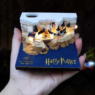 🔥 ปราสาท ฮอกวอตส์ Hawkward Post it โพสท์อิท ที่เสียบปากกา 3 มิติ มีไฟสวย  แฮร์รี่พอตเตอร์ - Harry Potter