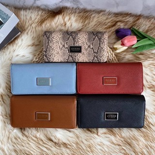 GUESS FACTORY WOMAN SAFFIANO LONG WALLET  กระเป๋าสตางค์ทรงยาวแบบสองพับ