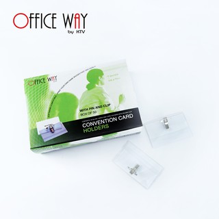 Office Way ป้ายชื่อ PVC พร้อมเข็มกลัด (จำนวน 50 อัน/กล่อง)