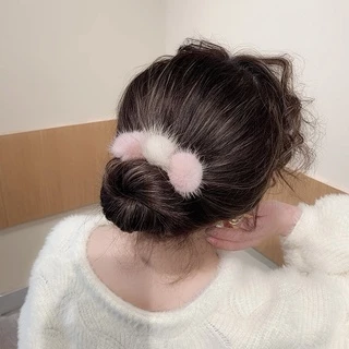 Mink fur ball ball ก้านทำผม ก้านม้วนผม ก้านมวยผม ขนฟูนุ่มนิ่ม กิ๊บหนีบผม กิ๊บติดผม หนีบดังโง๊ะ หนีบผม ม้วนผม กิ๊บผม