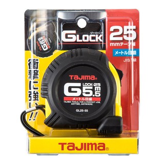 ตลับเมตร 5.5 เมตร สีดำ-เหลือง ทาจิม่า GL25-55BLMeasuring Tape 5.5 m. Black-Yellow Tajima GL25-55BL