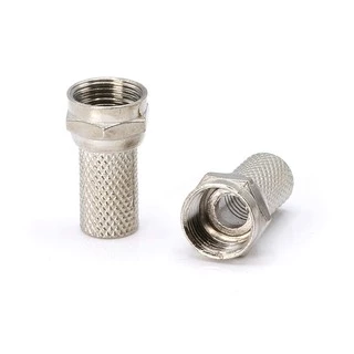 6 ชิ้น หัวต่อสายอากาศทีวี RG6 F-Type Male Twist-On Coax Coaxial Cable RF Connector Adapter F Type TV