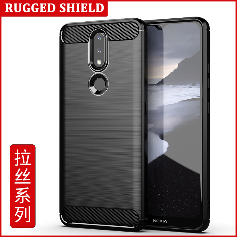 Rugged SHIELD Nokia 2.4 3.4 3.2 5.4 5.1 Plus 4.2 5.3 Nokia คาร์บอนไฟเบอร์เคสโทรศัพท์ Soft TPU ยืดหยุ่นซิลิโคนปลอก