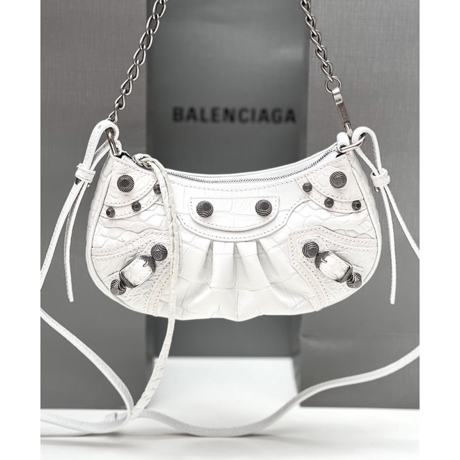 Balenciaga le cagole mini bag with chain crocodile