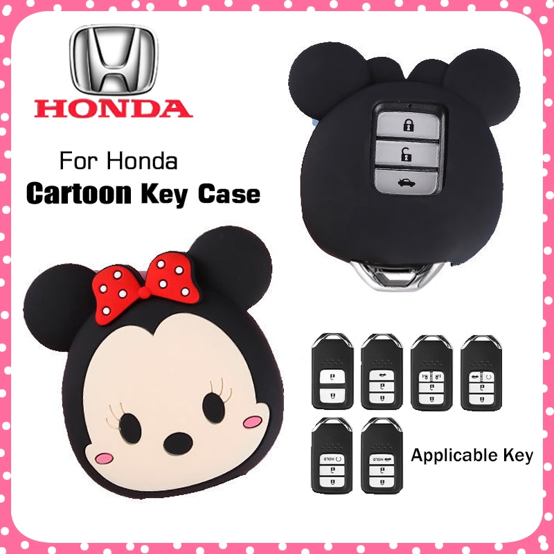 เคสกุญแจรีโมทรถยนต์ ลายการ์ตูน สําหรับ Honda Vezel City Civic Brv Hrv Crv Xrv Pilot Accord Jazz Jade Crider Odyssey