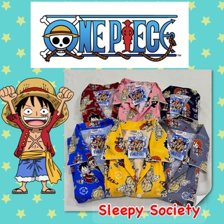 New!!! One Piece ชุดนอนผู้ใหญ่ ชุดนอนเด็กโต ชุดนอนคนโต ชุดนอนลายวันพีช ลิขสิทธิ์แท้ ลูฟี่ ซันจิโร่ นามิ Luffy Sunji Nami