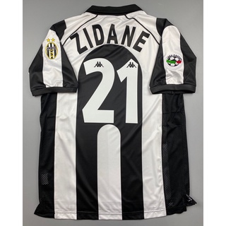 เสื้อบอล ย้อนยุค ยูเวนตุส 1997 เหย้า Retro Juventus Home พร้อมเบอร์ชื่อ ZIDANE DEL PIERO อาร์มกัลโช่  เรโทร 1997-98