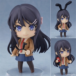 Rascal Does Not Dream Of Bunny Girl Sakurajima Mai Nendoroid 1124# โมเดลฟิกเกอร์พีวีซีของเล่นสะสมสําหรับเด็กผู้หญิง