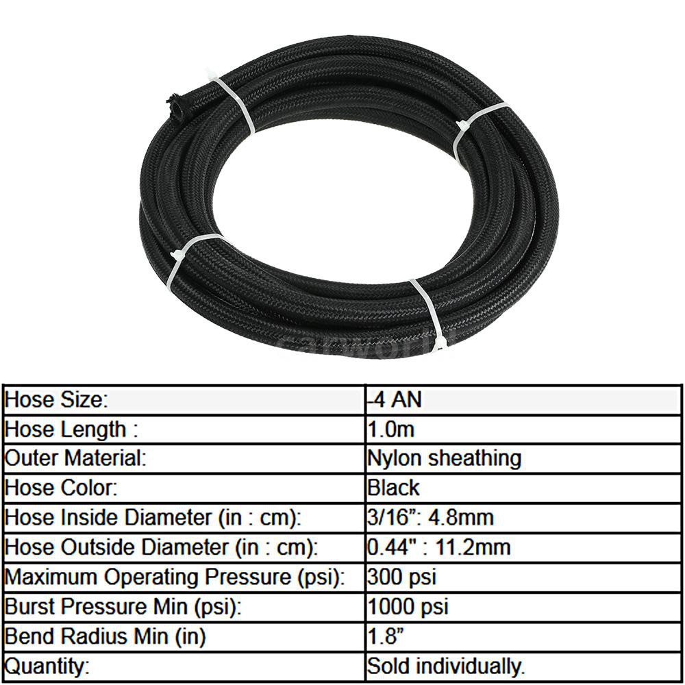 5/16 8MM NYLON STAINLESS STEEL PTFE TEFLON ETHANOL E85 FUEL HOSE BLUE 15FT Auto Performance Fuel