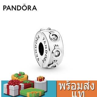 ส่งฟรี PANDORA Charm Glaring Crown O Silicone Clip Bracelet Fashion สร้อยข้อมือ เครื่องประดับ พร้อมส่ง แท