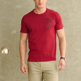 Khaki Bros. - คาคิบรอส - Round neck t-shirt - เสื้อยืดคอกลม - KM22K037 - Wine