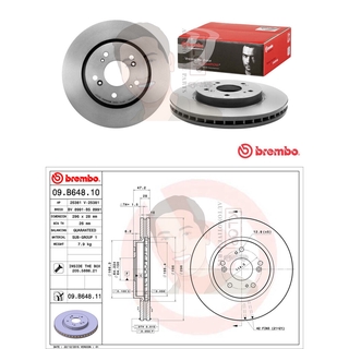 09 B648 11 จานเบรค ล้อ F (ยี่ห้อ BREMBO) รุ่น UV HONDA CR-V (III) 2.0 2.4 ปี 2007-&gt; / HONDA CR-V (IV) 2.0 2.4 ปี2011-...