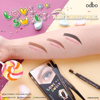 🌟 ดินสอเขียนคิ้ว แบบออโต้ เนื้อเครยอน พร้อม แปรงปัดทรงรักบี้ โอดีบีโอ ODBO LOVE SWEET TWIST EYEBROW PENCIL OD782