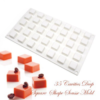 แม่พิมพ์ซิลิโคน สี่เหลี่ยม 35 ช่อง 2.2*1.4 cm 6 g 001304 สีสุ่มไม่สามารถเลือกสีได้