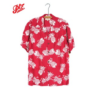 เสื้อฮาวาย PINEAPPLE JUICE "PINEAPPLES" RED WITH WITH