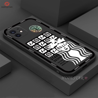 เคสซิลิโคนนิ่ม ขอบสี่เหลี่ยม ลายสตาร์บัค สําหรับ iPhone 13 Pro Max iPhone11 iPhone12 iPhoneXR XS 6 6S 7 8 Plus HOSTR