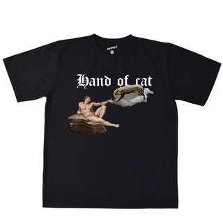 เสื้อยืดลำลองเสื้อยืด Oversize Animals Street ลาย Hand of catS to4XL