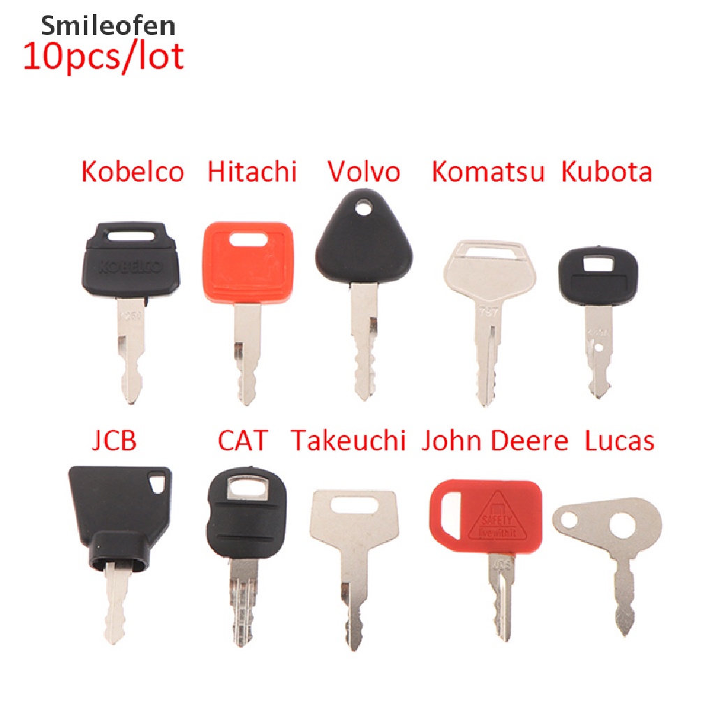 [Smileofen] ชุดกุญแจขุดเครื่องจักร 10 คีย์ สําหรับ Kubota Komatsu Kobelco