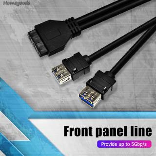 Practical❖High Speed PC Front Panel Cable Adapter 20Pin to 2 Port USB 3.0 with Fixed Foot✏Good