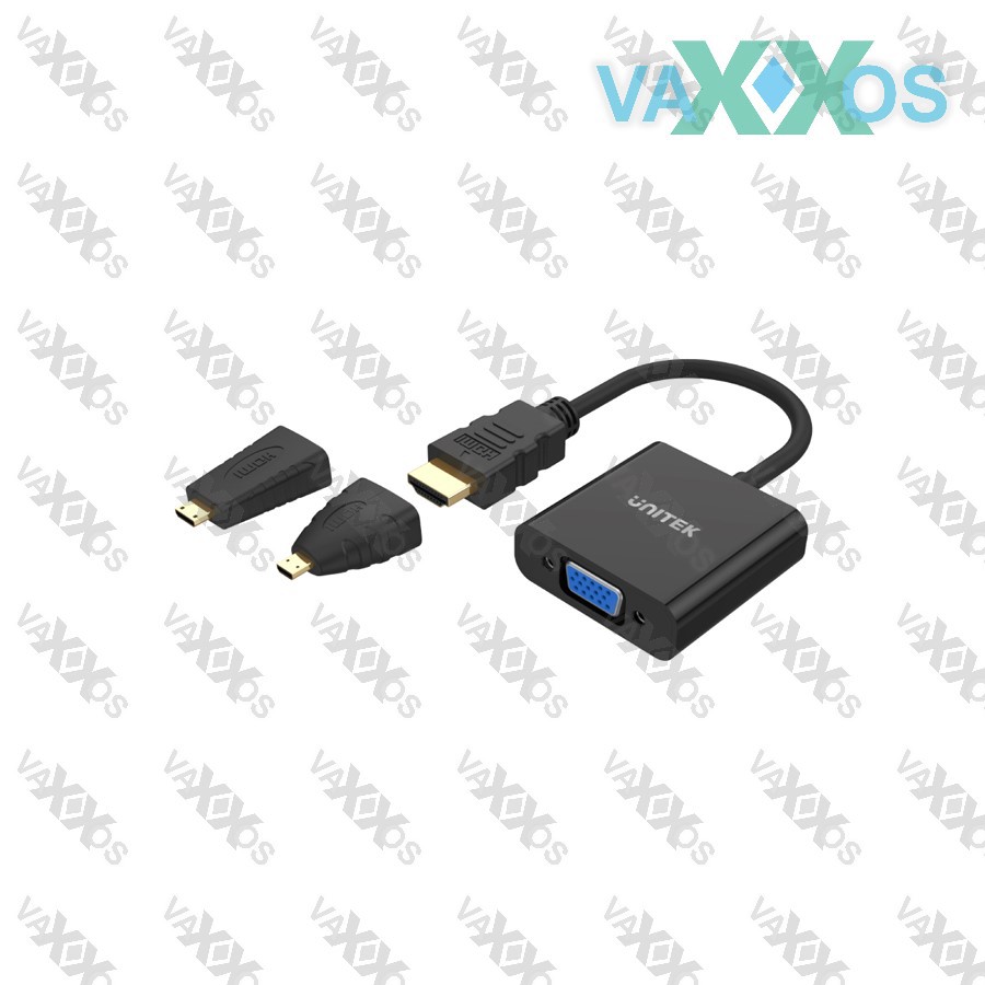 Vaxxos Unitek Converter HDMI เป็น VGA Y6355 พร้อม Micro & Mini HDMI
