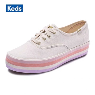 【PROMO 2022 New limited edition 】KEDS  รองเท้าลําลอง สีรุ้ง แฟชั่นคลาสสิก สําหรับผู้หญิง (แถมฟรีถุงเท้าสองคู่)