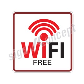 ป้ายฟรี WIFI ร้านกาแฟ รหัส OF-089