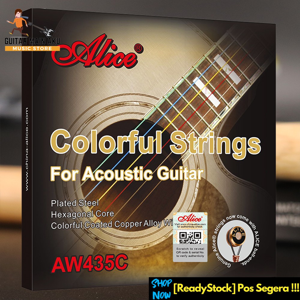 🎼โพสเซเกร่า🎸 สายกีต้าร์โปร่ง Alice Color String Aw435C กีต้าร์โปร่งพื้นบ้าน