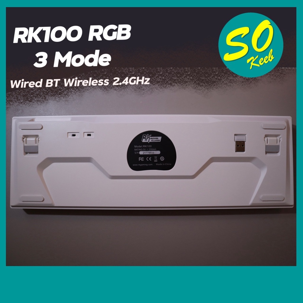 Royal Kludge RK100 RGB Hotswap 3mode(Wired BT Wireless2.4GHz ...