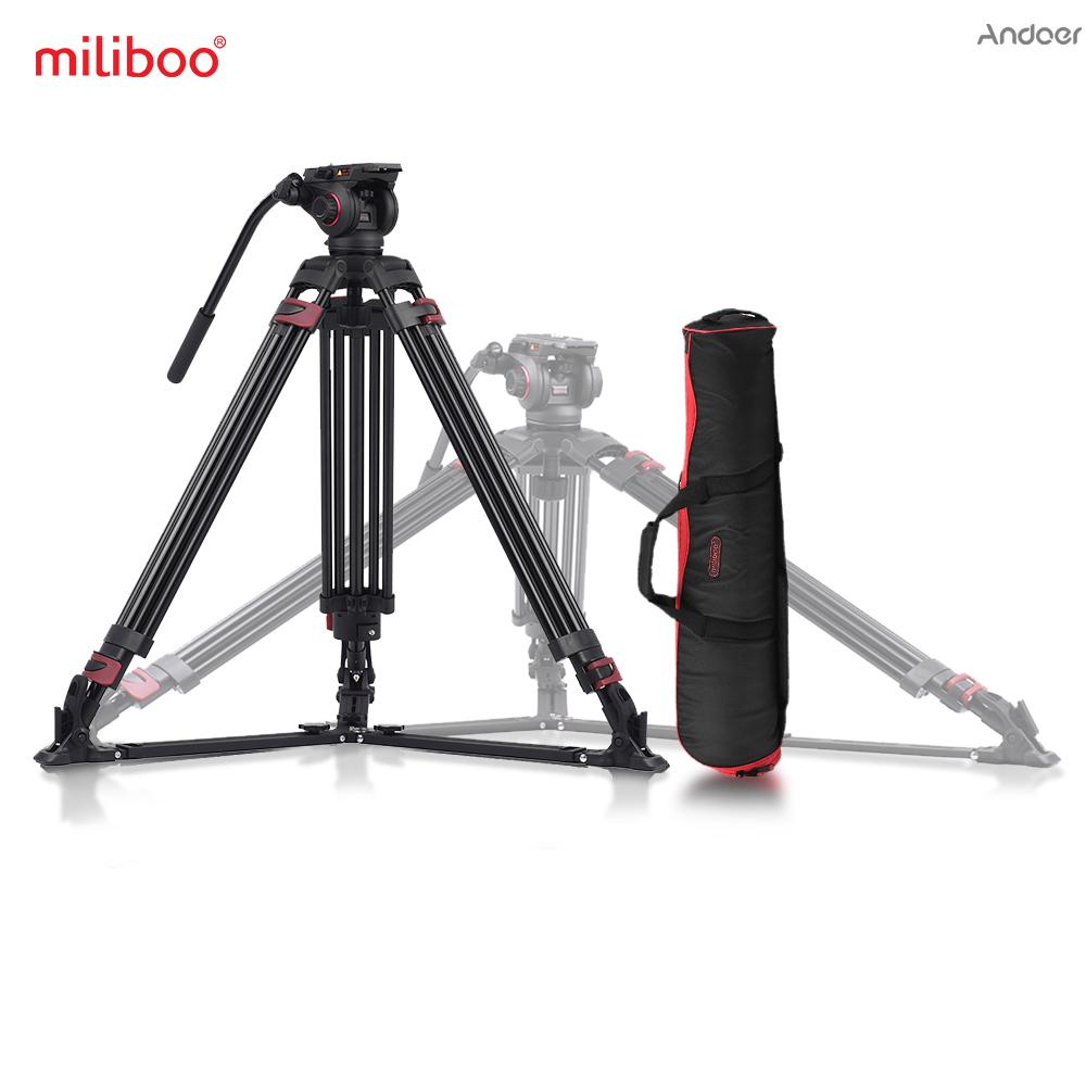 miliboo プロ三脚 レバー式 3段階伸縮可能 角度調節 耐荷重10Kg アルミ