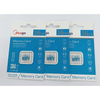 Meago เมมโมรี่การ์ด 16GB SDHC/SDXC Class 10 UHS-I Micro SD Card (ราคาต่อชิ้น)