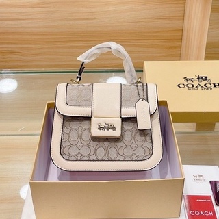 สินค้าใหม่-Coach-กระเป๋าสตรี/กระเป๋าถือ, กระเป๋าแมสเซนเจอร์/ของแท้ 100%/หรูหรา พร้อมส่ง/ช็อตจริง [จัดส่งฟรี] เทรนด์แฟชั่