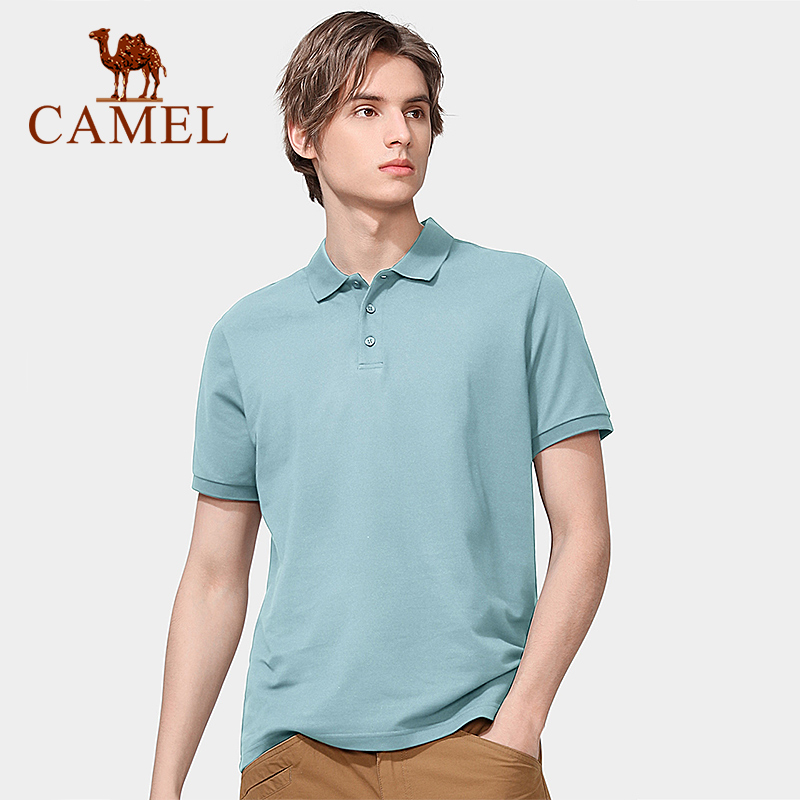 Camel เสื้อโปโล แขนสั้น ลําลอง เรียบง่าย แฟชั่นสําหรับผู้ชาย