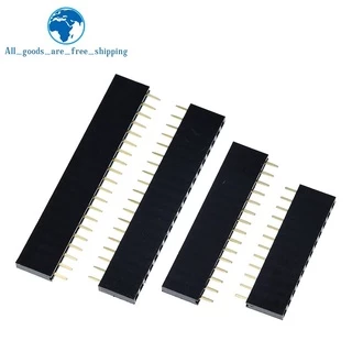 10pcs เดี่ยวแถว Pin หญิง Header ซ็อกเก็ต Pitch 2.54 มม.1*2P 3P 4P 6P 8P 12P 15P 20P 40P Pin Connector สําหรับ Arduino