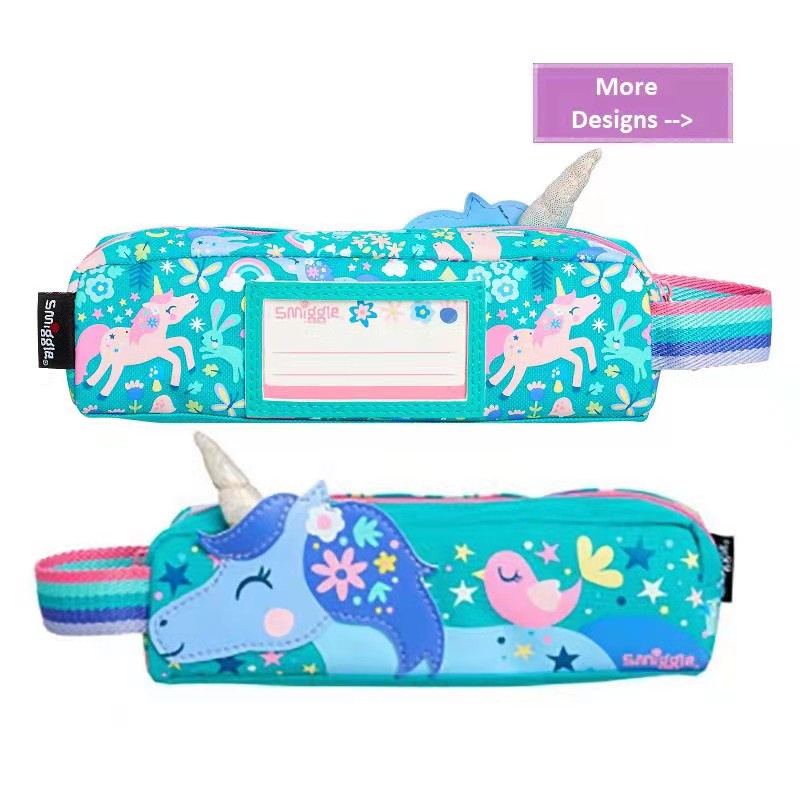 Smiggle กระเป๋าดินสอ ผ้าแคนวาส มีซิป อเนกประสงค์