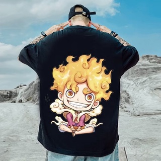 เสื้อยืดแขนสั้น พิมพ์ลาย One Piece ขนาดใหญ่ โอเวอร์ไซซ์ แฟชั่นสําหรับผู้ชาย ไซซ์ S - 5XL