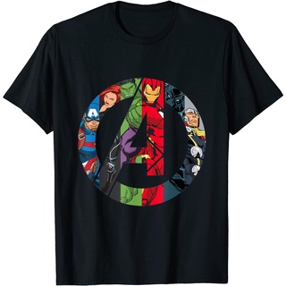 【🔥🔥】100%cotton เสื้อยืดผู้ชายแฟชั่น Marvel Avengers A Logo T-Shirt men เสื้อ ยืด ผู้ชาย คอกลม โอเวอร์ ไซส์