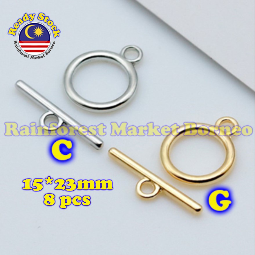 JA2120 🇲🇾 8 ชุด Toggle Clasp OT แหวน DIY เครื่องประดับแฟชั่นอุปกรณ์เสริมสร้อยคอสร้อยข้อมือประดับด้วย
