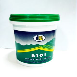 Bosny B101 อะคลีลิคทาหลังคา ผนัง กันน้ำรั่ว-ซึม 100% สีขาว ขนาด 1 กก.