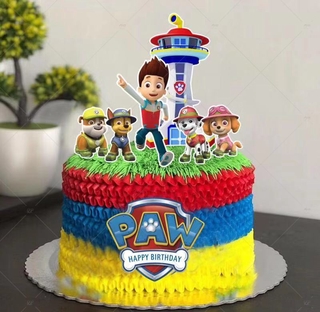 ป้าย Paw Patrol สําหรับตกแต่งเค้กวันเกิด