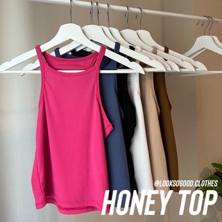 Honey Top 🎀 เสื้อกล้ามครอปผ้าร่องยาว สีตรงปกพร้อมส่ง‼️