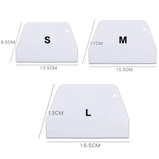 แผ่นตัดแป้งพลาสติก แผ่นพลาสติกตัดแป้ง ที่ตัดแป้ง+ปาดเค้ก มี 3 ขนาด S,M,L สีขาว