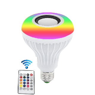 โปรโมชั่น : ไฟ LED ไฟลำโพงบลูทูธ ไฟBluetooth ไฟปรับสี หัวE27 10W แถมรีโมทให้