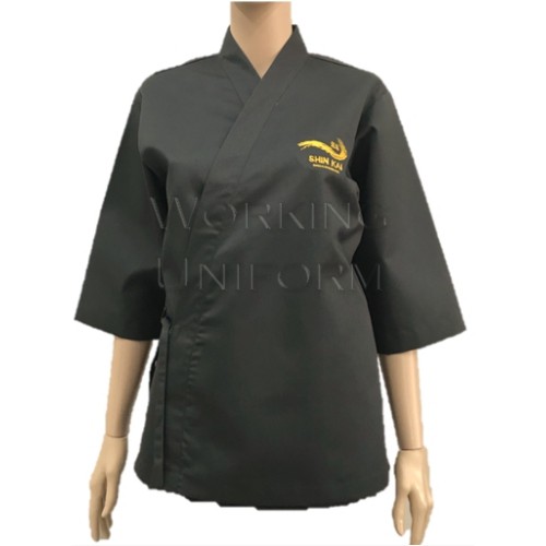 เสื้อกุ๊กญี่ปุ่น สีดำล้วน ผ้าคอมทวิว (ไม่รวมปัก)
