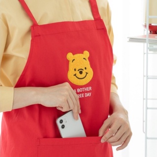 ( พร้อมส่ง ) Pooh Apron ผ้ากันเปื้อนหมีพลู ลิขสิทธิ์แท้ Disney Korea